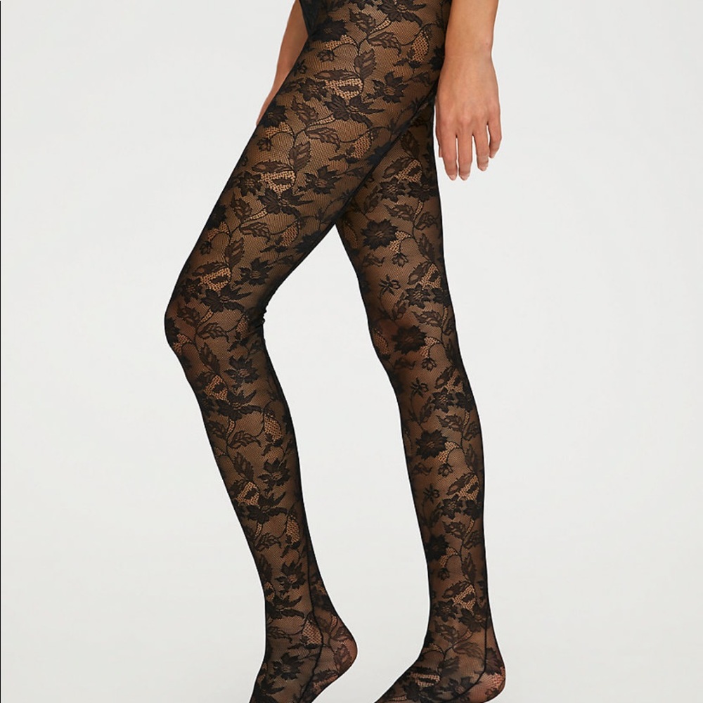 Auxiliary Lace Tights, black, s/m